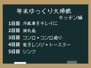 年末大掃除キッチン編